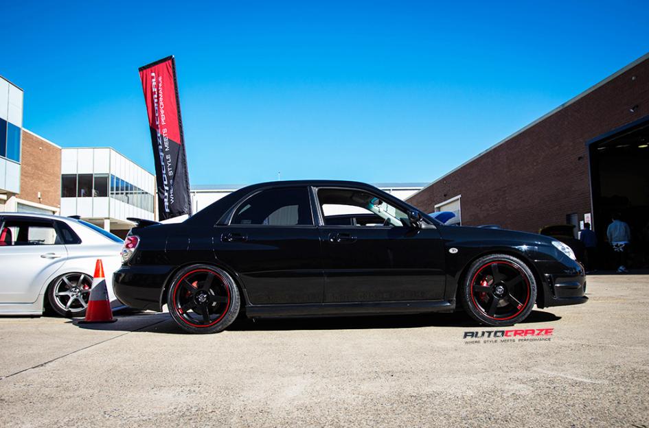 SUBARU WRX MR116 MATTE BLACK RED EDGE